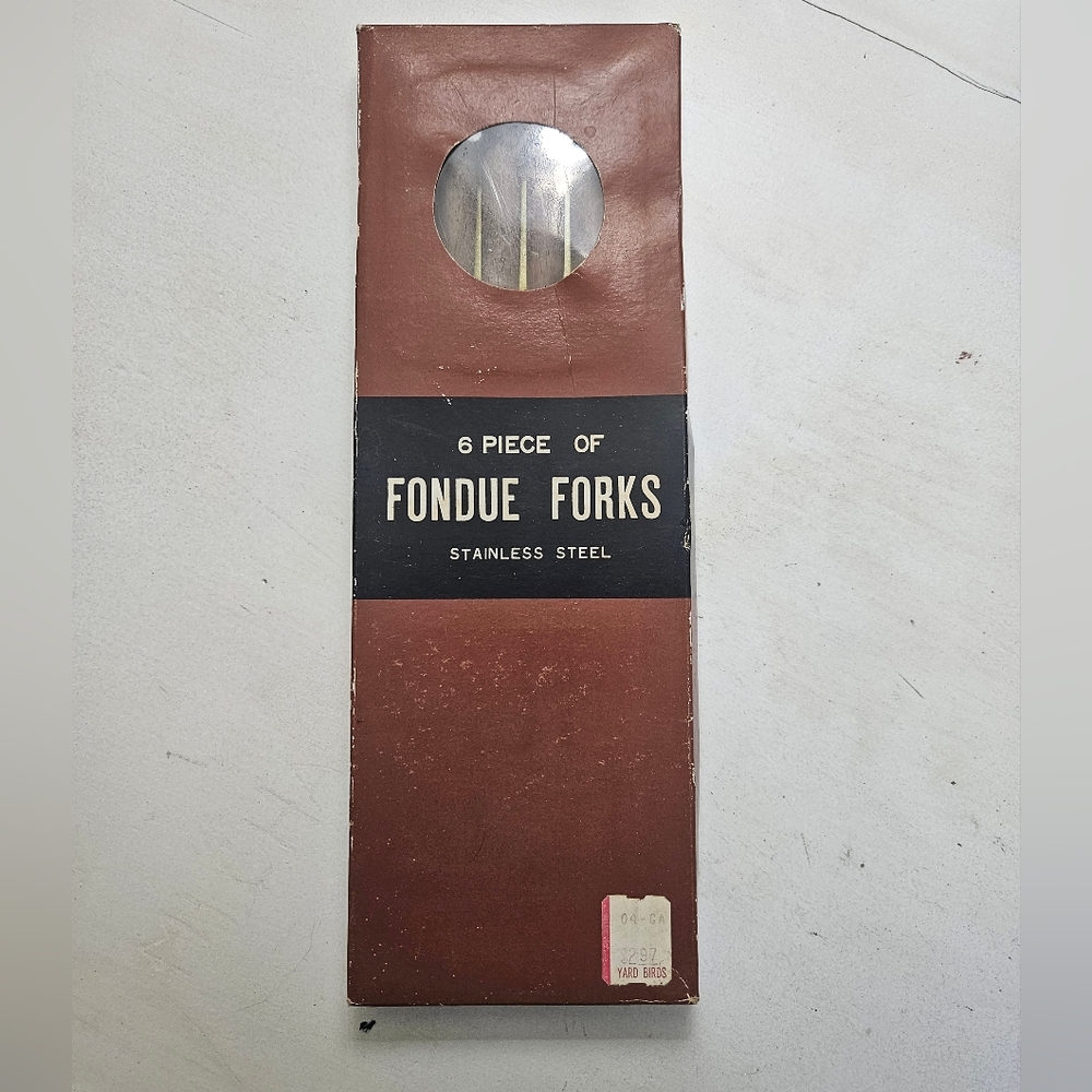 Vintage set of 6 fondue forks in box